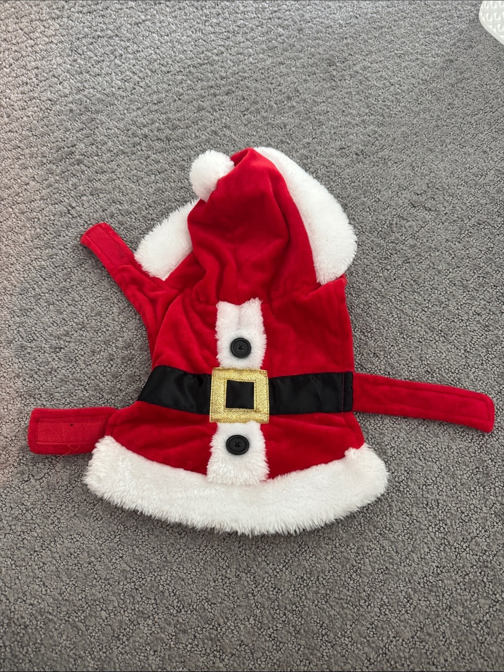 Extra small Santa Dog Hoodie with Faux Fur Trim